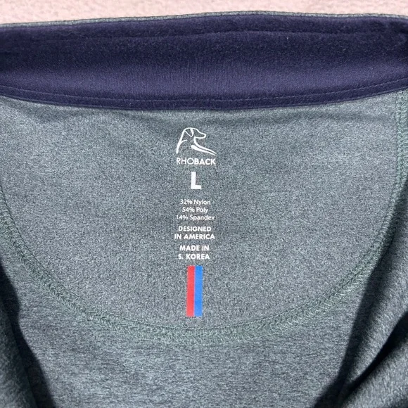 Rhoback Quarter Zip Pullover Mens Large Green NWT The Ponderosa Performance Golf - Picture 4 of 5